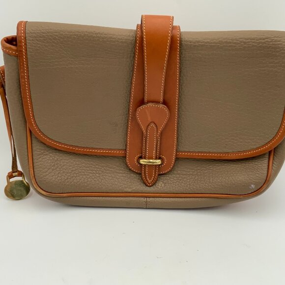 Dooney & Bourke Handbags - Dooney & Bourke Medium Pebbled Taupe Leather Bag 1980's USA No Strap